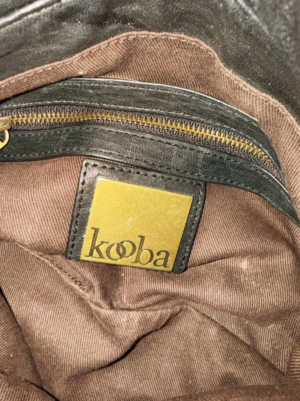 Kooba slouchy black leather clutch Y2K